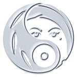 Beispiel für das Logo als silberfarbener Anhänger, Ring, Ohrring oder Manschettenknopf
